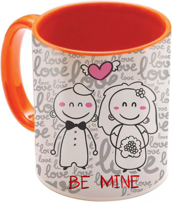 

SKY TRENDS Valentine Gift for Girlfriend Love Printed I Love U Forever Perfect for Her Him Wife Fiance Anniversary And Birthday STGD161 Ceramic Mug(325 ml), Orange