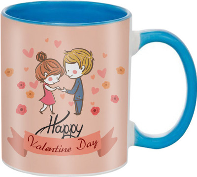 

SKY TRENDS Beautiful Special and Best Happy Valentine Gifts for Boyfriend Girlfriend Fiance Wife Husband Friends Birthday Anniversary035 Ceramic Mug(325 ml), Blue