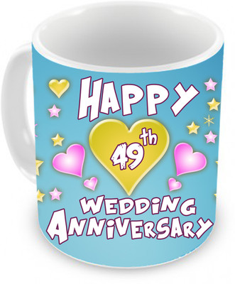 57% OFF on TIED RIBBONS Gift for 49st Happy Anniversary Ceramic Coffee Mug(350 ml)