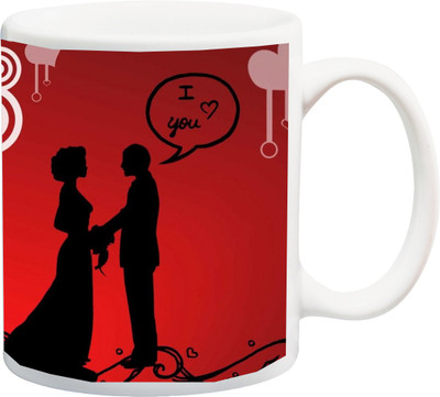 

ME&YOU Gift for Husband/Wife/Boyfriend/Girlfriend/lover;I Love You With Couple Printed Ceramic Mug(325 ml), Multicolor