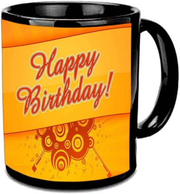 

Raj Laxmi yellow shades black Ceramic Mug(350 ml)