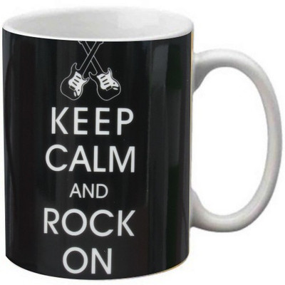 

Maison N Mode Keep Calm And Rock On Coffee Ceramic Mug(330 ml), Multicolor