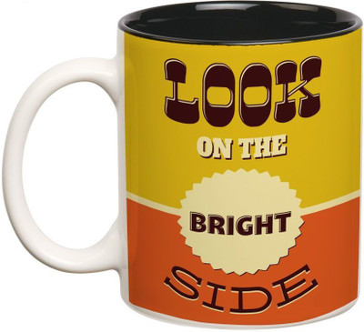 

Prithish Look On The Bright Side Double Color Ceramic Mug(330 ml), Multicolor