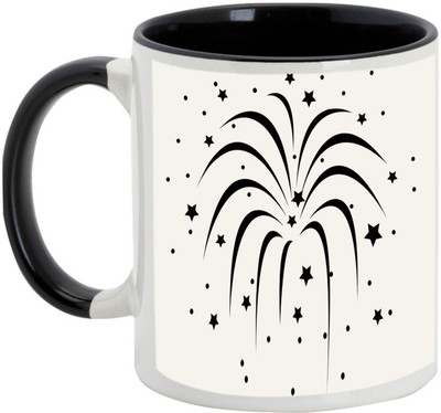 

AllUPrints Diwali Gifts - We Wish You Very Happy Deepawali Ceramic Mug(325 ml), Black