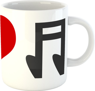 

Deeher Gifts I Love music Ceramic Mug(330 ml), Multicolor