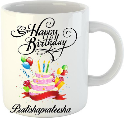 

Huppme Happy Birthday Pratishaprateesha White (350 ml) Ceramic Mug(350 ml)