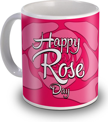 

SKY TRENDS Happy Rose Day With Rose Gifts For Valentine's Ceramic Mug(350 ml), White