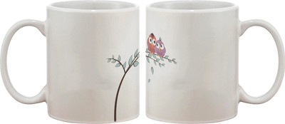 

Artifa Cute Birds On Branch Porcelain, Ceramic Mug(350 ml), Multicolor