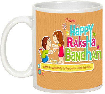 

AllUPrints Rakhi Gifts - Rakshabandhan Symbol Of Unique Relationship Ceramic Mug(325 ml), White