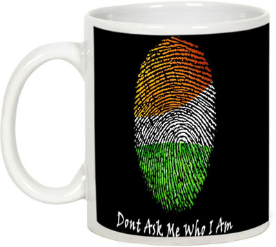 

AllUPrints Independence Day Gift - My Nation My Identity Ceramic Mug(325 ml), White