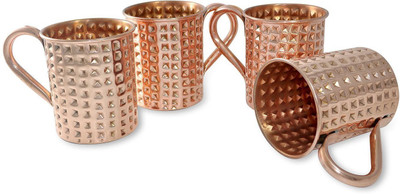 

Qubic Inc Moscow Mule Copper Mug(500 ml, Pack of 4), Brown