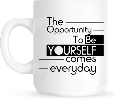 

HuppmeGift Opprtunity Motivational White Ceramic Mug(350 ml)