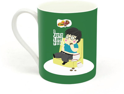 

Sowing Happiness I Love Food Ceramic Mug(350 ml), White