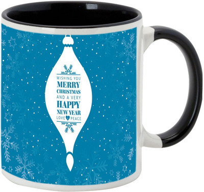 

AllUPrints Wishing You Merry Christmas And New Year Ceramic Mug(325 ml), Black