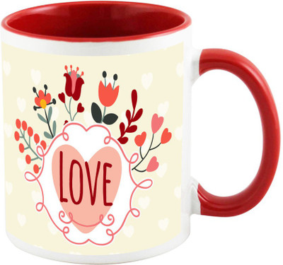 

AllUPrints Love Decoration Red Ceramic Mug(325 ml)