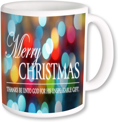 

PhotogiftsIndia Colourful Merry Christmas Ceramic Mug(325 ml), Multicolor