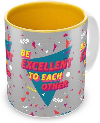Tuelip Excellent To Each Other Ceramic Mug(350 ml), Multicolor