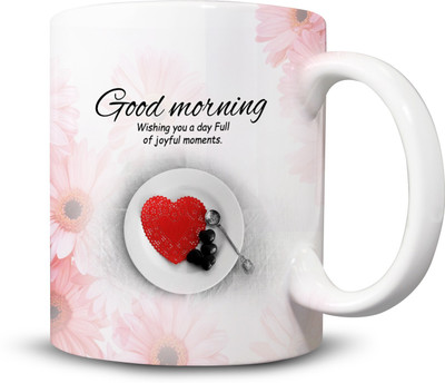 

Ackme Design Good Morning, Love, Coffees Ceramic Mug(325 ml), Multicolor