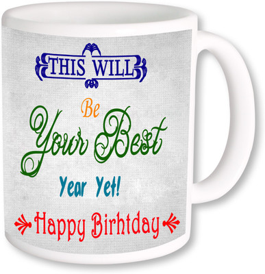 

PhotogiftsIndia Happy Birthday Gifts 14 Ceramic Mug(325 ml), Multicolor