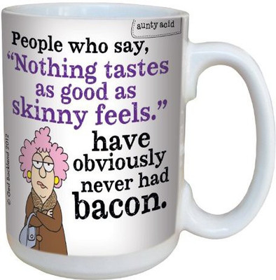 

Tree-Free Greetings Greetings lm43814 Hilarious Aunty Acid Tastes Like Bacon by The Backland Studio Ceramic, 15-Ounce Ceramic Mug(60 ml), Multicolor
