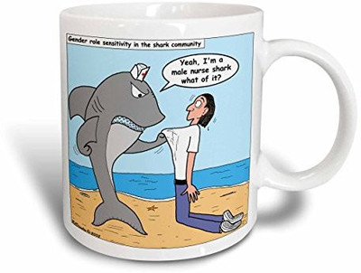 

3dRose Male Nurse Shark Ceramic, 15 oz, White Ceramic Mug(60 ml), Multicolor