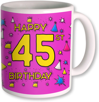 

PhotogiftsIndia 45th Happy Birthday Coffee Ceramic Mug(350 ml), White