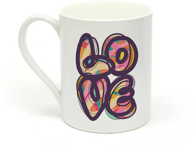 

Sowing Happiness SHMUG110 Love pattern Ceramic Mug(350 ml), White