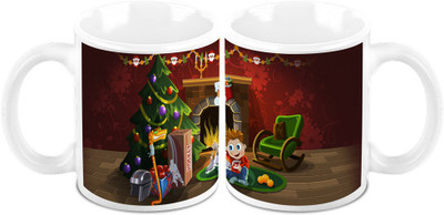 

Homesogood My Christmas Gift Ceramic Mug(325 ml, Pack of 2)