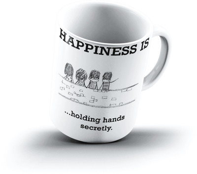 

Ucard Happiness Is1108 Bone China, Ceramic, Porcelain Mug(325 ml), Multicolor