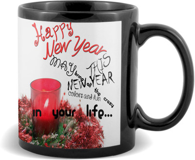 

SKY TRENDS happy new year very cute gifts for boyfriend girlfriend friend Ceramic Mug(320 ml), Black