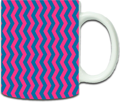

Maison N Mode Zig Zag Pattern Coffee Ceramic Mug(330 ml), Multicolor