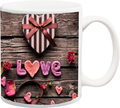 

ME&YOU Gift for Husband/Wife/Boyfriend/Girlfriend/lover;Rose Love Printed Ceramic Mug(325 ml), Multicolor
