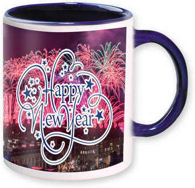 

Heyworlds happy new year gifts Ceramic Mug(325 ml), Blue