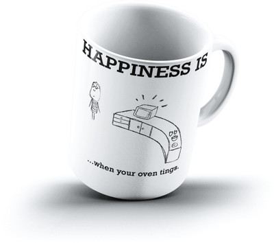 

Ucard Happiness Is2120 Bone China, Ceramic, Porcelain Mug(325 ml), Multicolor