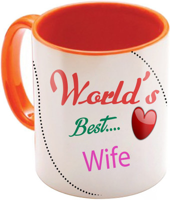 

SKY TRENDS Wonderful & Best Valentine Orange Gift For GirlFriend,Boyfriend,Husband,Wife,Friend Design Cod 026 Ceramic Mug(325 ml)