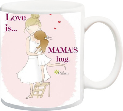 

ME&YOU Gift for Mummy/mother/mum;Love is Mama's Hug Joy of Mom HD printed Ceramic Mug(325 ml), Multicolor