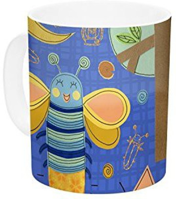 

Kess InHouse InHouse Jane Smith Lightning Bug Blue Teal Ceramic Coffee, 11 oz, Multicolor Ceramic Mug(60 ml)