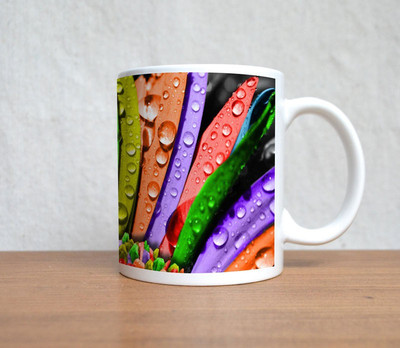 33% OFF on StyBuzz Coloful Leaf Abstract Porcelain Mug(300 ml)