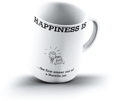 Ucard Happiness Is1099 Bone China, Ceramic, Porcelain Mug(325 ml)