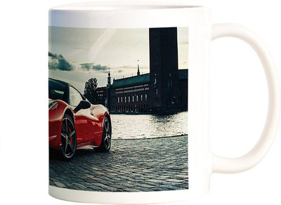 

Rangeele Inkers Ferrari 458 Ceramic Mug(300 ml), Multicolor