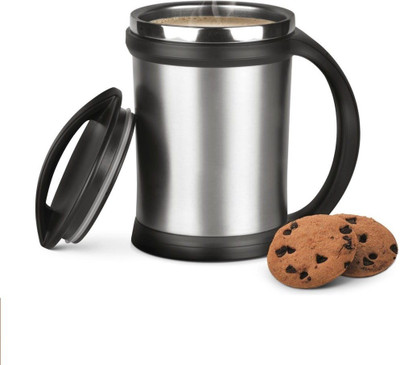 

Minura Premium Vacuumized Travel Stainless Steel Mug(420 ml), Silver