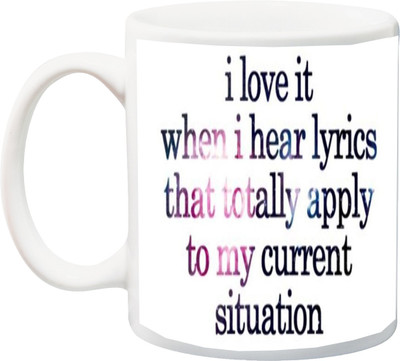 

ME&YOU Gift for Husband/Wife/Boyfriend/Girlfriend/lover;I Love it when heart lyrics that totally apply Printed Ceramic Mug(325 ml), Multicolor