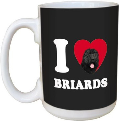 

Tree Free Free Greetings LM45020 I Heart Briards Ceramic with Full-Sized Handle, 15-Ounce, Black Ceramic Mug(60 ml), Multicolor