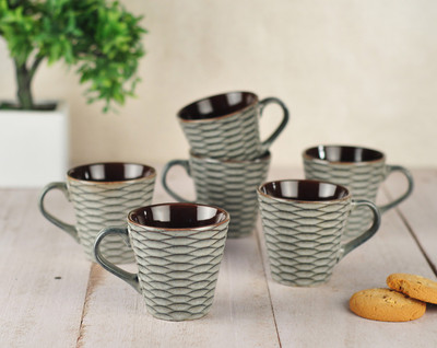 

Buono Casa SWCM710 Porcelain(Grey, Pack of 6)