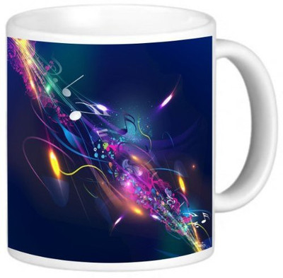 

Rikki Knight LLC Knight Ceramic Coffee, Abstract Music Design Ceramic Mug(60 ml), Multicolor