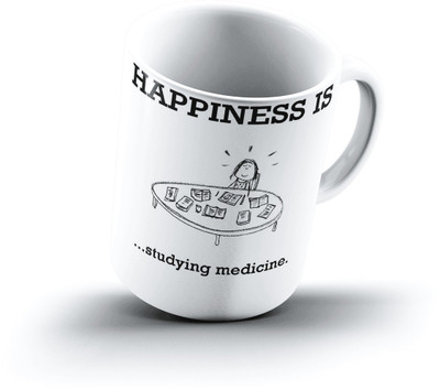 

Ucard Happiness Is1340 Bone China, Ceramic, Porcelain Mug(325 ml)