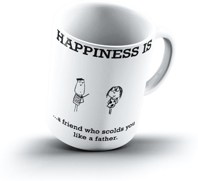 

Ucard Happiness Is2377 Bone China, Ceramic, Porcelain Mug(325 ml)
