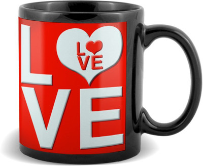 

SKY TRENDS Love with multi colour Black Coffee Valetine's Ceramic Mug(320 ml)