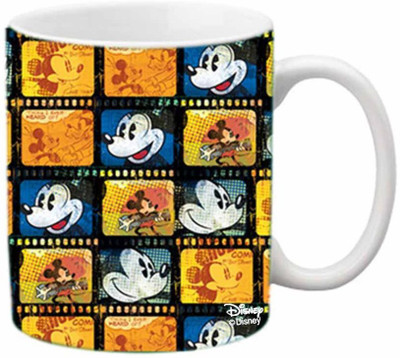 

ORKA Mickey Reel Digital Printed Ceramic Mug(350 ml), Multicolor