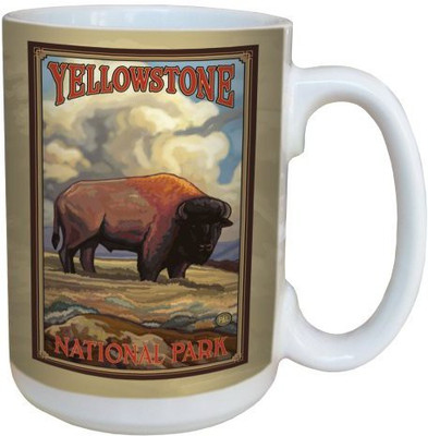 

Tree-Free Greetings Greetings 79462 Yellowstone National Park Buffalo by Paul A. Lanquist Ceramic with Full-Sized Handle, 15-Ounce, Multicolored Ceramic Mug(60 ml), Multicolor
